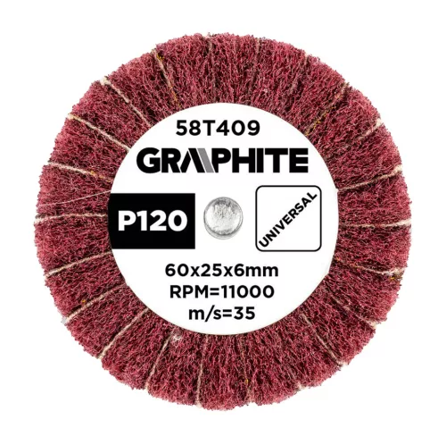 Graphite Csapos lamellás korong, 60x25x6mm, P120