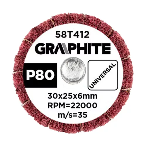 Graphite Csapos lamellás korong, 30x25x6mm, P80