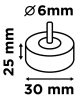 Graphite Csapos lamellás korong, 30x25x6mm, P80