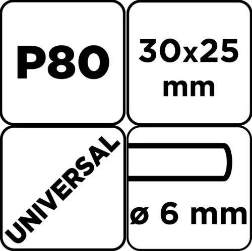 Graphite Csapos lamellás korong, 30x25x6mm, P80