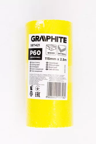 Graphite Csiszolópapír tekercs 2,5mx115mm, P60