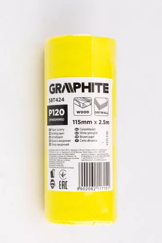 Graphite Csiszolópapír tekercs 2,5mx115mm, P120