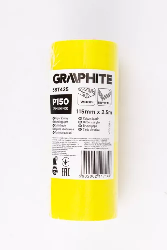 Graphite Csiszolópapír tekercs 2,5mx115mm, P150