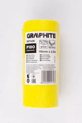 Graphite Csiszolópapír tekercs 2,5mx115mm, P180