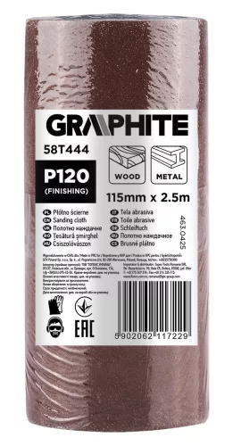 Graphite Csiszolóvászon tekercs 2,5mx115mm, P150