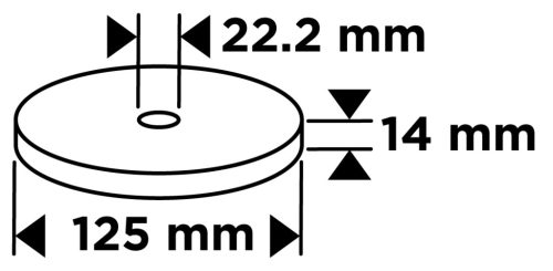 Graphite Tisztítókorong szilikon karbidos műanyag szálakkal, fémcsiszoláshoz, 125x14x22,2mm, sarokcsiszolókhoz