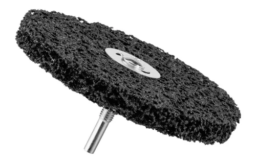 Graphite Tisztítókorong szilikon karbidos műanyag szálakkal, fémcsiszoláshoz, 125x14x6mm, csapos, fúrógépekhez