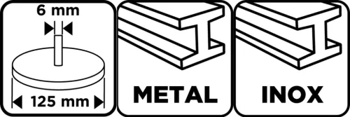 Graphite Tisztítókorong szilikon karbidos műanyag szálakkal, fémcsiszoláshoz, 125x14x6mm, csapos, fúrógépekhez