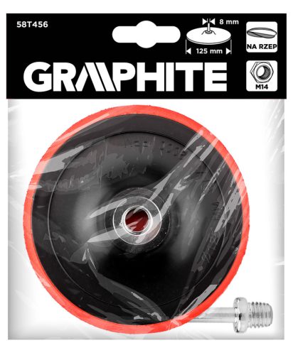 Graphite Rugalmas csiszolótányér, tépőzáras, 125mm, M14 + befogócsap