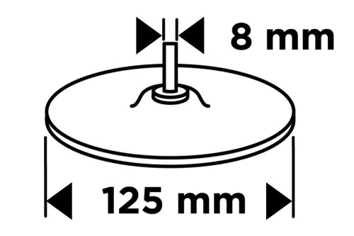 Graphite Rugalmas csiszolótányér, tépőzáras, 125mm, M14 + befogócsap