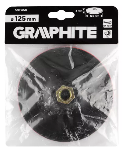 Graphite Rugalmas csiszolótányér, 125x3mm, M14