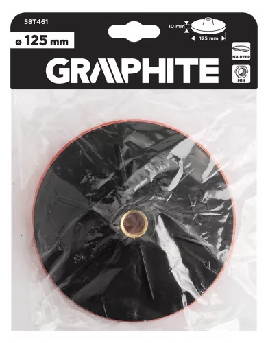 Graphite Rugalmas csiszolótányér, tépőzáras, 125x10mm, M14