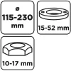 Graphite Körmöskulcs sarokcsiszolókhoz, univerzális, állítható 115-230mm