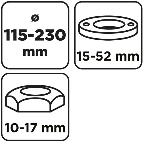 Graphite Körmöskulcs sarokcsiszolókhoz, univerzális, állítható 115-230mm