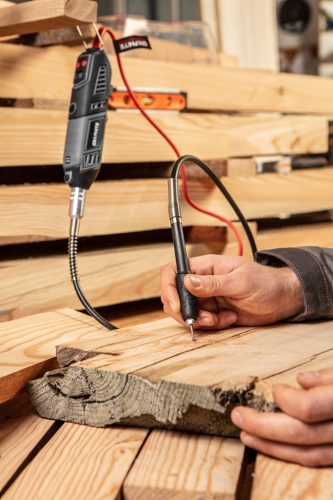 Graphite Mini fúró- és csiszológép 170W, fordulatszám kijelző, kofferben, 190db kiegészítő