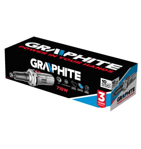 Graphite Egyenes csiszoló 710W, állítható fordulatszám: 12000-28000 min-1, befogás: 6mm