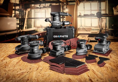 Graphite Rezgőcsiszoló 240W, 110x100mm, 3db talppal