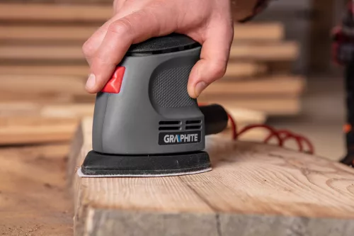 Graphite Deltacsiszoló 105W, 140x140x97mm, 12db csiszolópapírral (60, 80, 120)