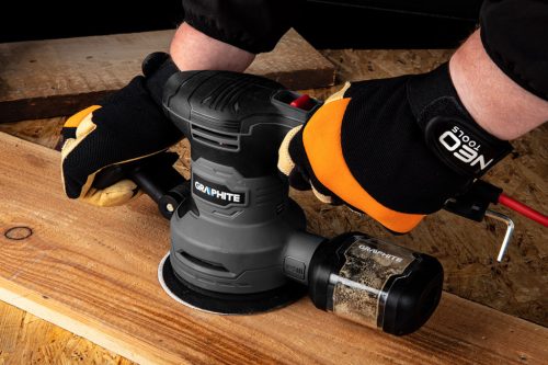 Graphite Excentercsiszoló kofferben, 125/150mm 450W