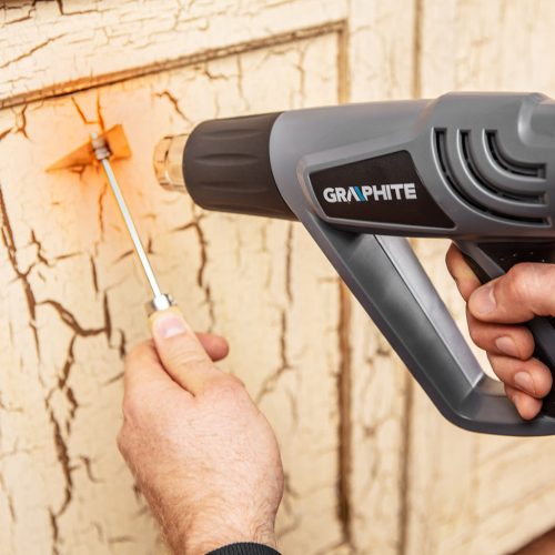 Graphite Hőlégfúvó 2000W, I:50C, II: 350C, III: 550C, kofferben 5db kiegészítővel