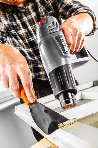 Graphite Hőlégfúvó 2000W, hőfokszabályzós I:25C, II: 80-600C, III: 80-600C, kofferben 5db kiegészítővel