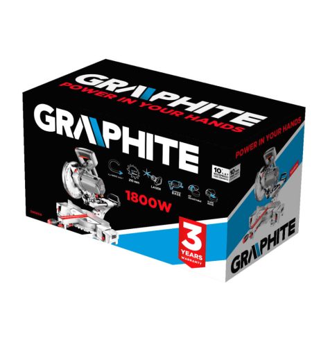 Graphite Gérvágógép 1800W, lézer irányzékkal, fűrészlap 210mm, 24T TCT, 4800/perc