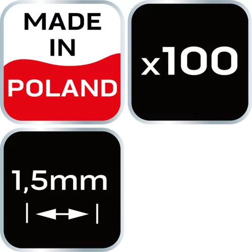 Neo Tools Hézagoló-, fugakereszt körmerevítéssel 1,5mm, 100db