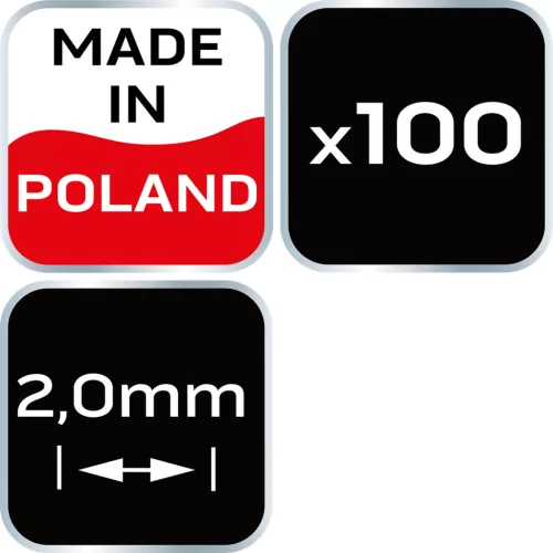 Neo Tools Hézagoló-, fugakereszt körmerevítéssel 2,0mm, 100db