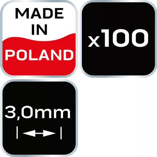 Neo Tools Hézagoló-, fugakereszt körmerevítéssel 3,0mm, 100db