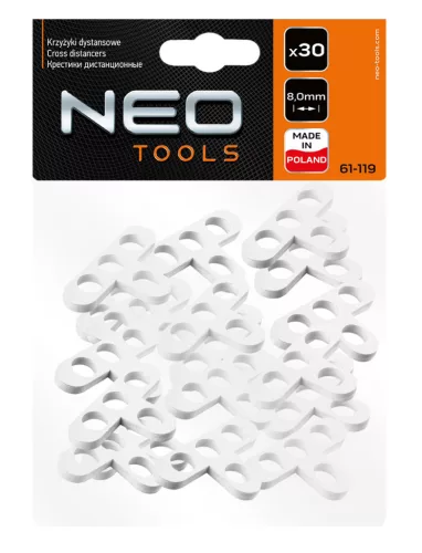 Neo Tools Hézagoló-, fugakereszt T 8,0mm, 30db