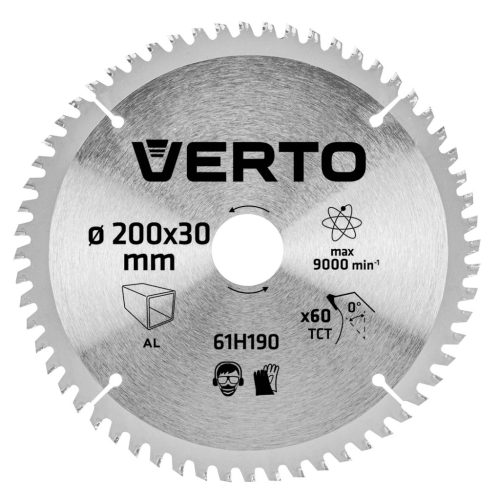 Verto Körfűrészlap ALUMINIUMHOZ, keményfém, 200x30mm, 60 fog