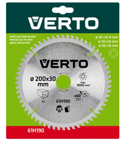 Verto Körfűrészlap ALUMINIUMHOZ, keményfém, 200x30mm, 60 fog