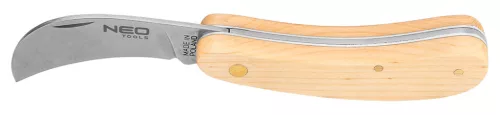 Neo Tools Összecsukható hajlított pengés kés fa nyéllel