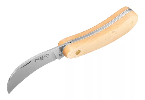 Neo Tools Összecsukható hajlított pengés kés fa nyéllel