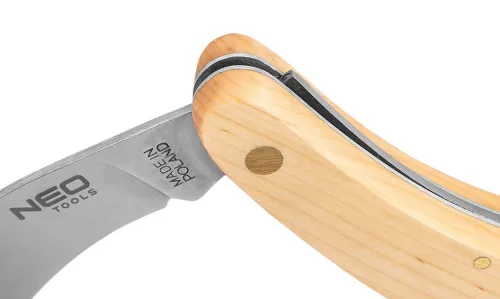 Neo Tools Összecsukható hajlított pengés kés fa nyéllel