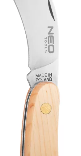 Neo Tools Összecsukható hajlított pengés kés fa nyéllel