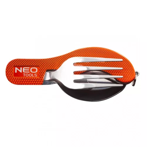 Neo Tools tábori kemping zsebkés 10cm 4:1-ben alu.