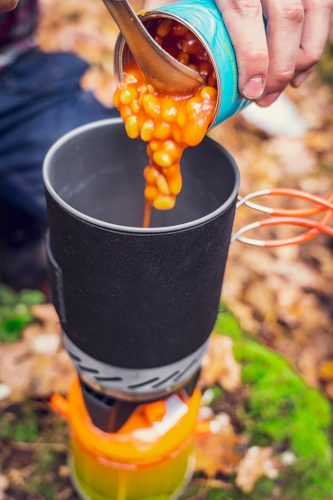 Neo Tools Kemping főzőkészlet: alu edény, gázégő, műanyag tál, 3az1-ben