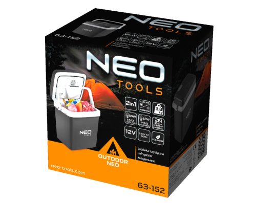 Neo Tools Kemping fűtő- hűtőláda, 230V/12V, 26 liter, 405 x 320 x 430mm
