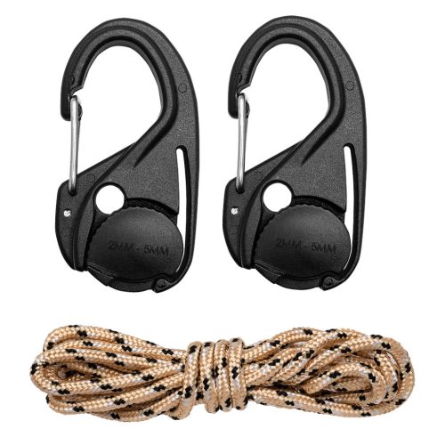 Neo Tools Rugós kötélfeszítő karabíner + paracord kötél(3,5mmx1,5m) készlet, 3db