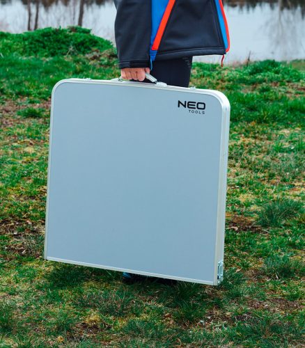 Neo Tools Kempingasztal 4 székkel, összecsukható, tokban