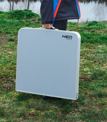 Neo Tools Kempingasztal 4 székkel, összecsukható, tokban