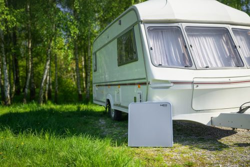 Neo Tools Kempingasztal 4 székkel, összecsukható, tokban