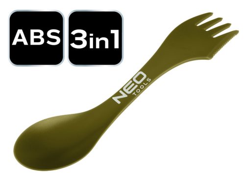 Neo Tools Kemping evőeszköz, 3 az 1 ben, ABS műanyag