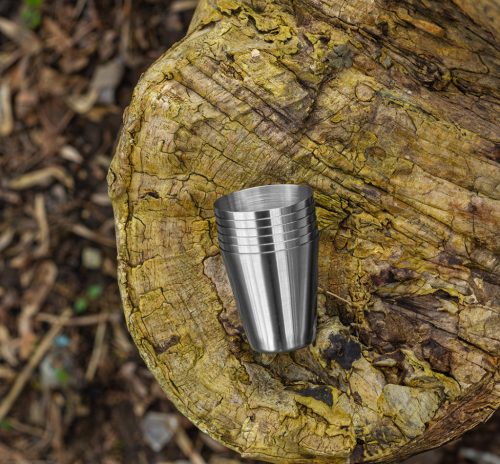 Neo Tools Kemping pohárkészlet, rozsdamentes, 6db, tokkal