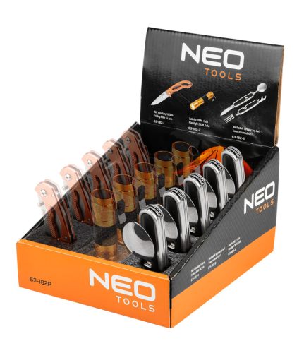 Neo Tools Kemping evőeszköz készlet, 4az1-ben, 88/150mm, rendelési egység: 5db
