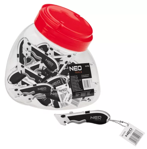 Neo Tools Trapézpengés kés mini, alu ház, 4penge, rendelési egység: 30db