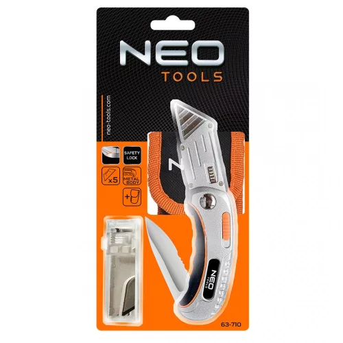 Neo Tools pvc vágókés 18mm trapéz,zsebkés tokkal