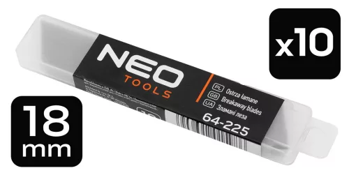 Neo Tools Törhető penge, 18mm, 10db, rendelési egység: 36db