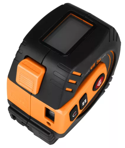 Neo Tools Lézeres távolságmérő beépített mérőszalaggal, hatótáv 40m, mérőszalag 19mmx5m, Li-Ion akkumulátor